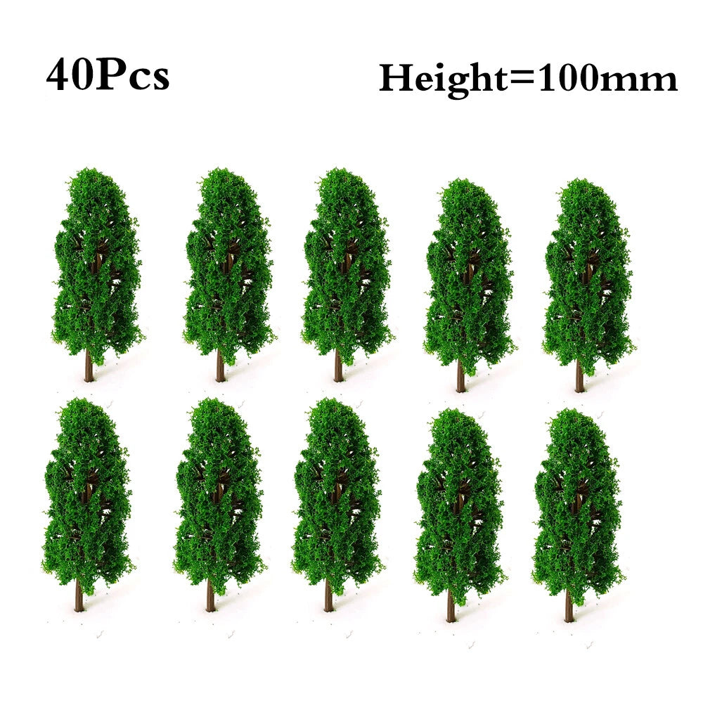 40Pcs 3.93" Green Model Trees for Train Railroad Diorama Layout