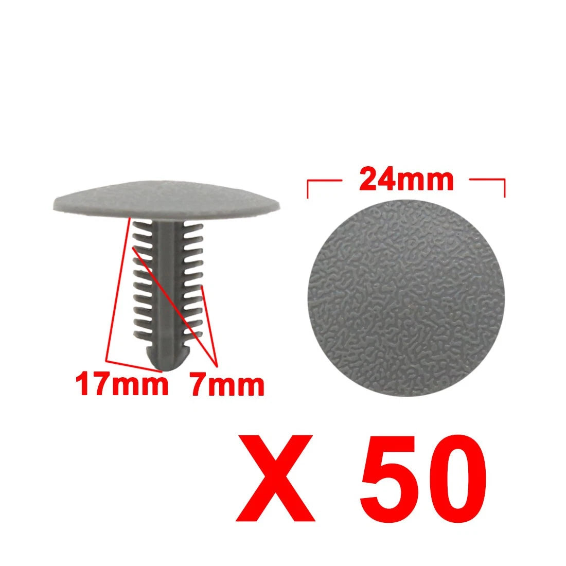 50Pcs Push Type Carpet Flaps Fastener Retainer Clips 7mm for Universal Fit