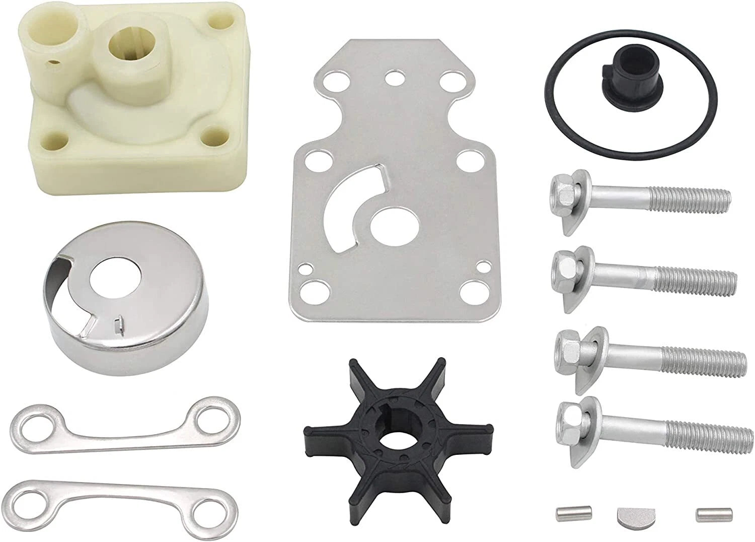 Water Pump Impeller Kit for Yamaha 4 Str 15 20 HP Outboard (F15C, F20) 6AH-W0078-00
