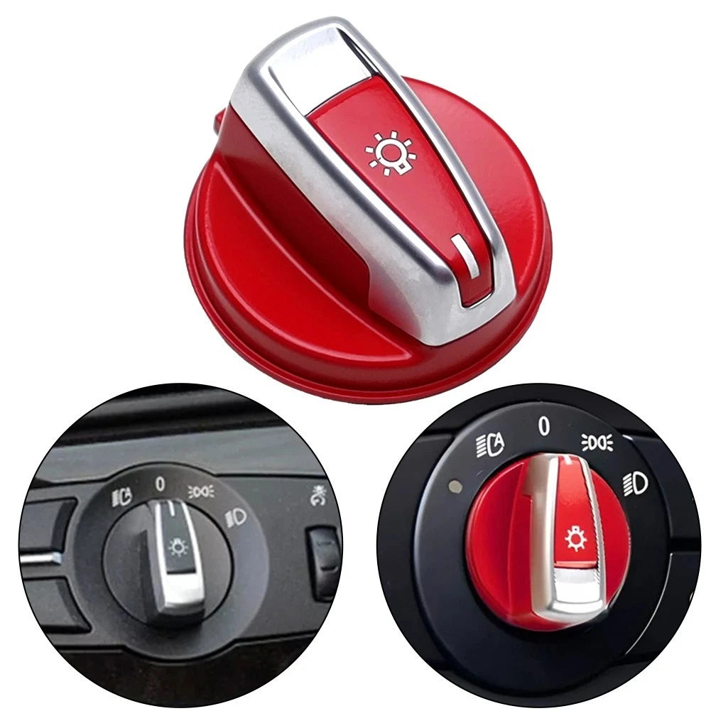 Red Headlight Turn Knob Switch Cap for BMW 3 Series E90 E92 (2007–2013)