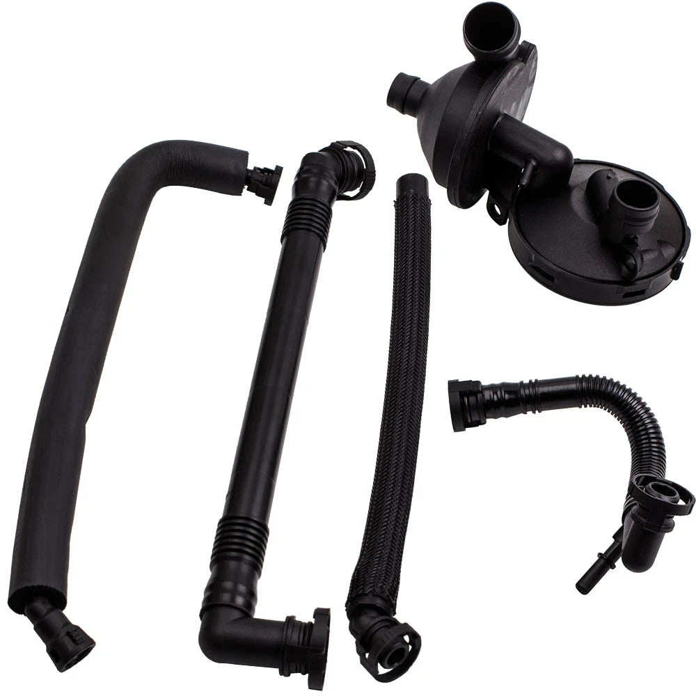 Set of 5 PCV Crankcase Vent Valve + Breather Hose Kit for BMW E53 E38 E46 E60 E83