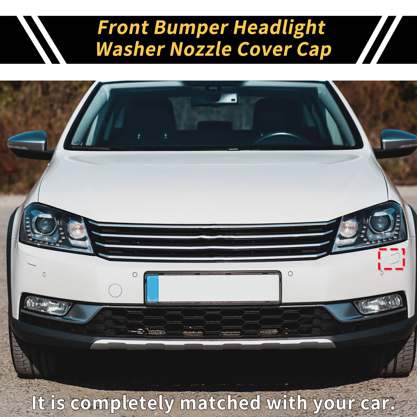 Left Headlight Washer Nozzle Cover Cap for VW Passat 3C B7 (2010–2015)