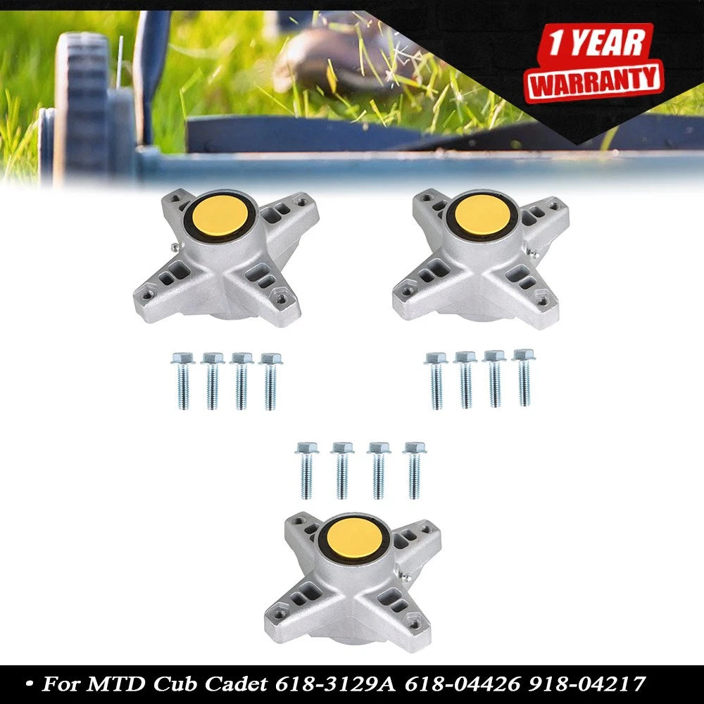 Set of 3 Spindle Assembly for MTD Cub Cadet (618-3129A, 618-04426, 918-04217)