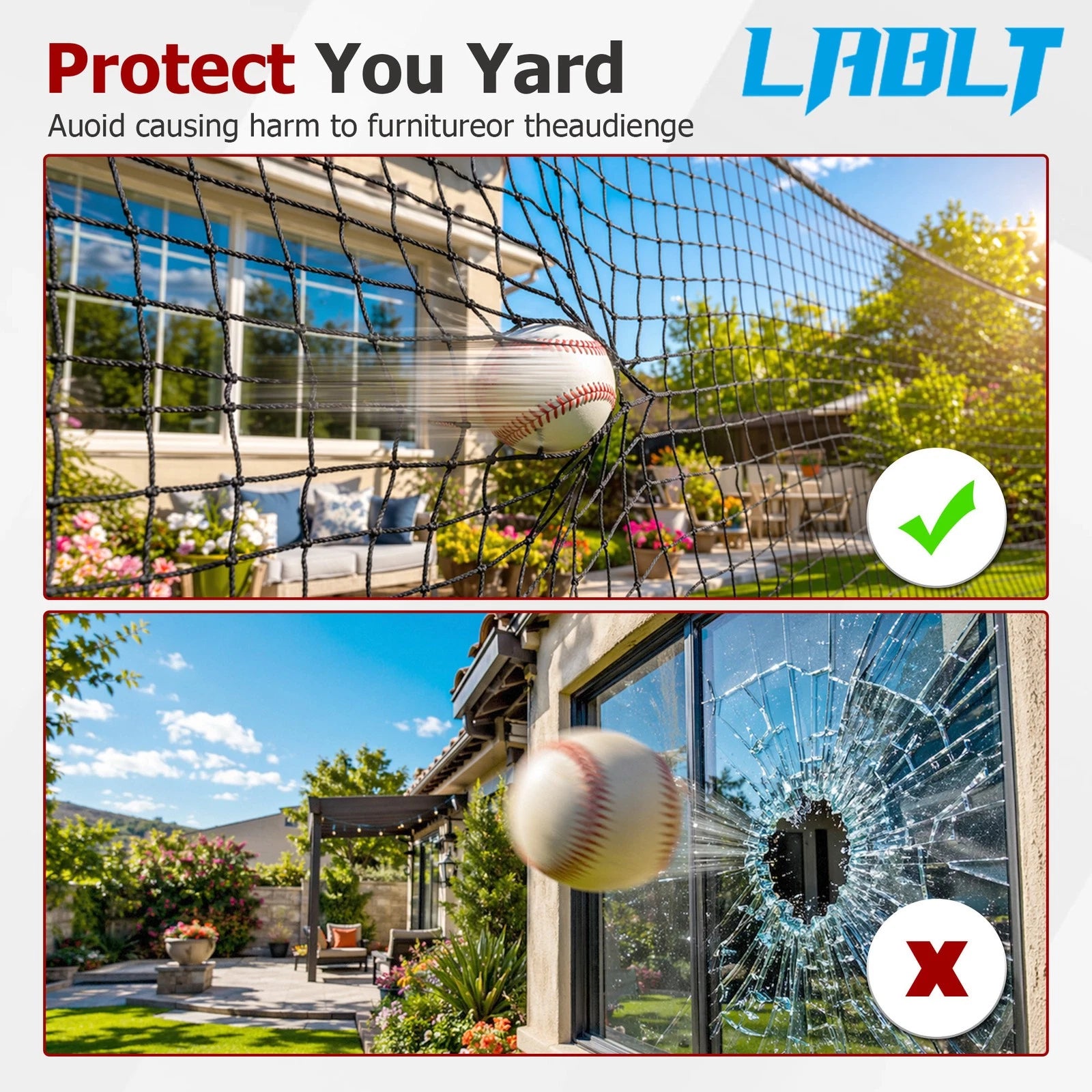 Heavy Duty Barrier Twisted Knotted PE Net for Baseball Softball