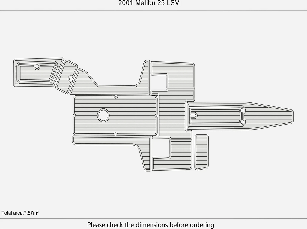 EVA Foam Pads for Malibu 25 LSV (2001) - Teak Deck Flooring