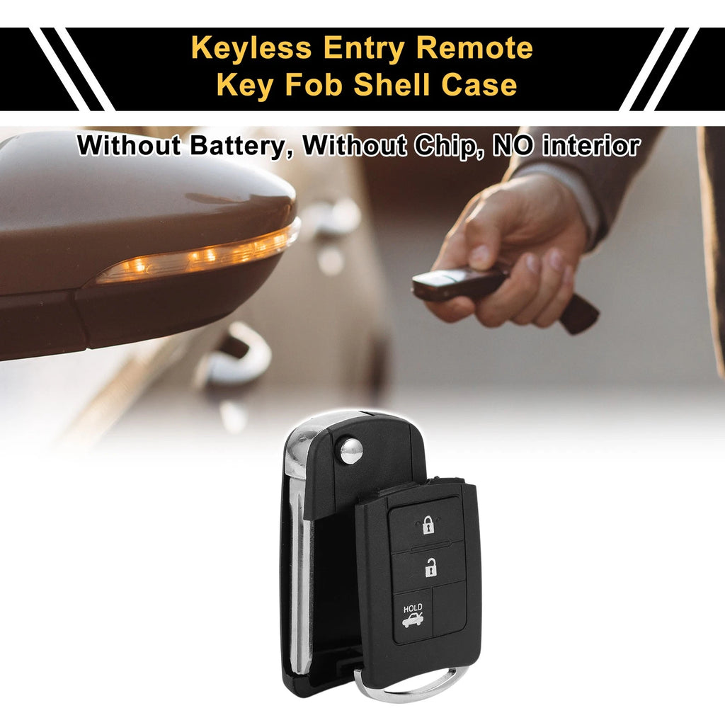 3 Button Key Fob Shell Case Replacement for Toyota RAV4 (2013–2015) Black