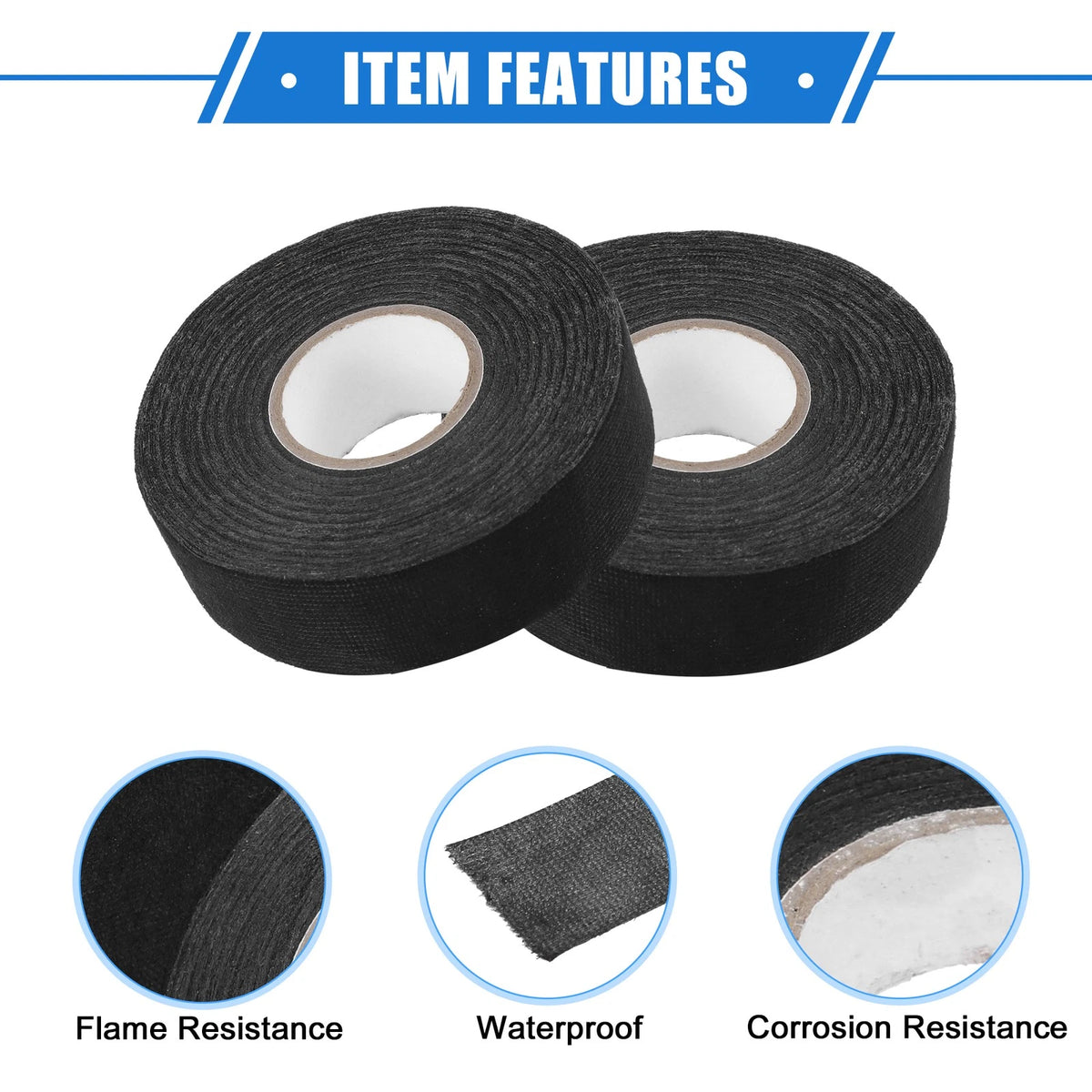 2 Pcs Muffler Tape 1.2 Inch x 66 Ft Universal for Car Noise Protection