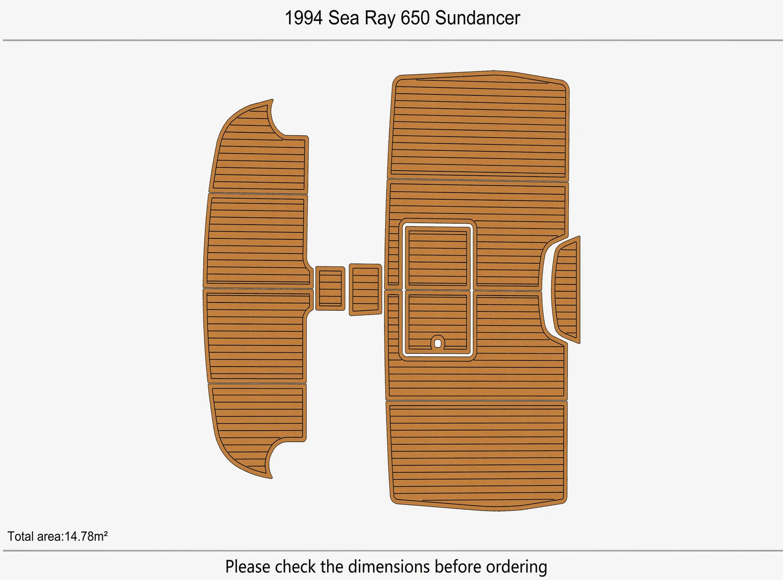 EVA Pad Teak Flooring Mat for Sea Ray 650 Sundancer (1994)
