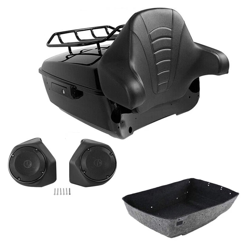 Trunk Rack Backrest Speakers for Harley Road King Glide (2014–2026)