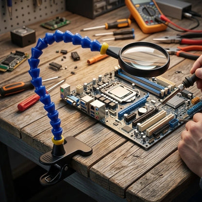Soldering Aid Magnifier for Detailed Circuit Work (360 Degree Adjustable)