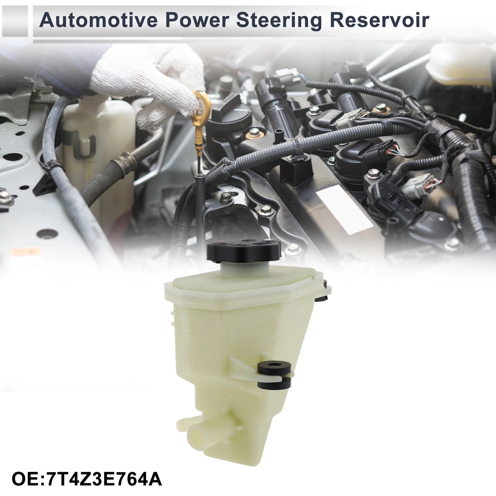 Power Steering Reservoir Replacement for Ford Edge 2007–2010 Beige 1 Pc