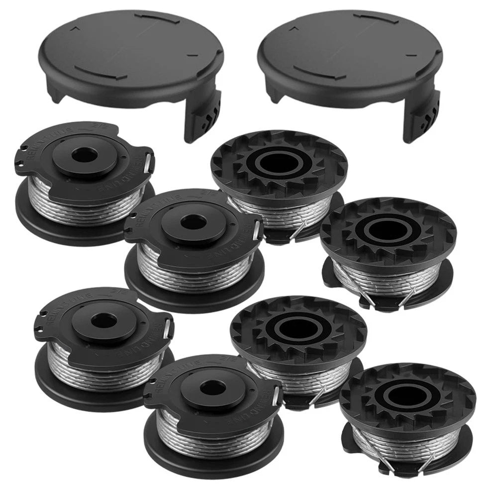 8 Spools and 2 Covers for Bosch Trimmer F016800569 F016800385