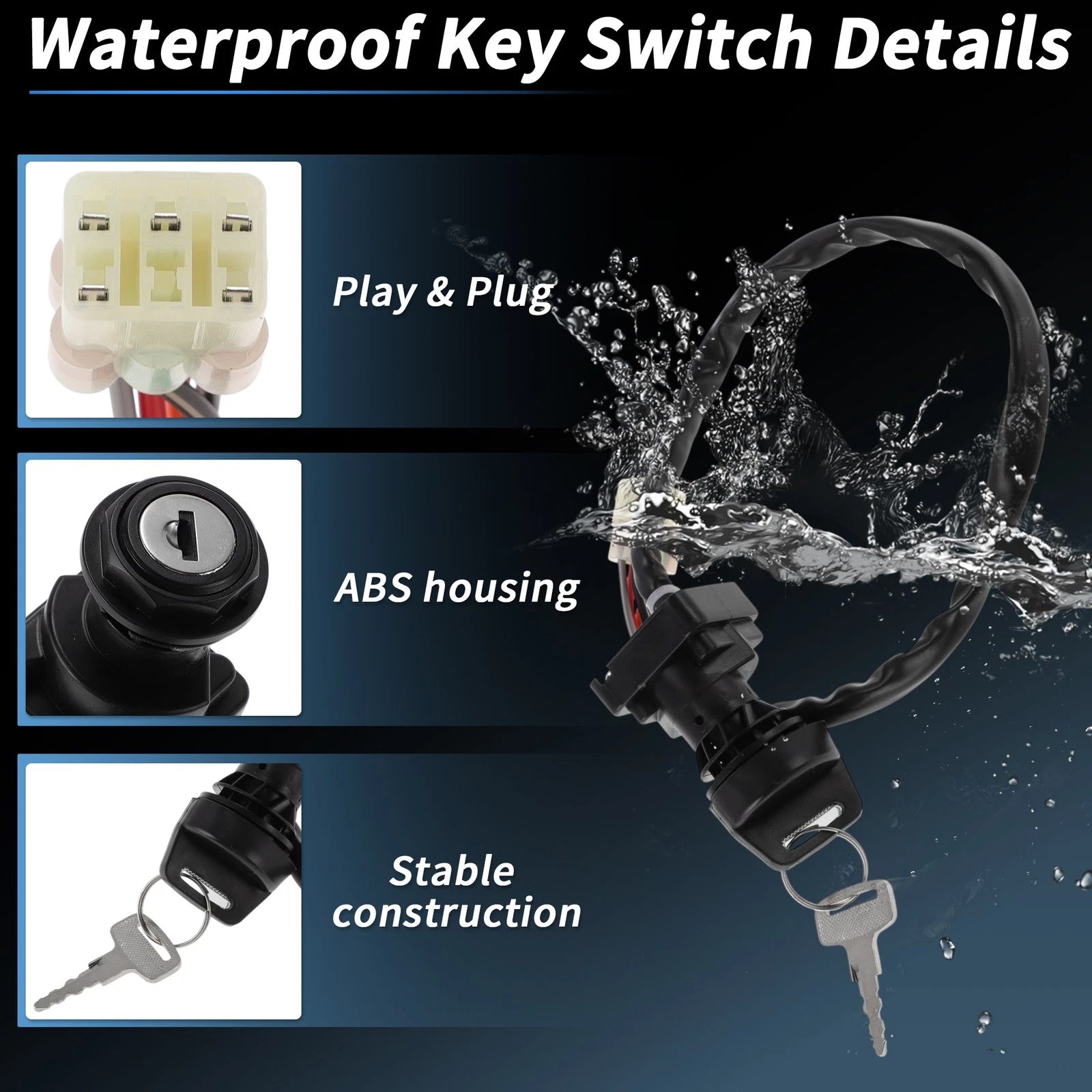 Ignition Key Switch No. 3711038F19 for Suzuki LT-A400 Eiger (2002–2007)