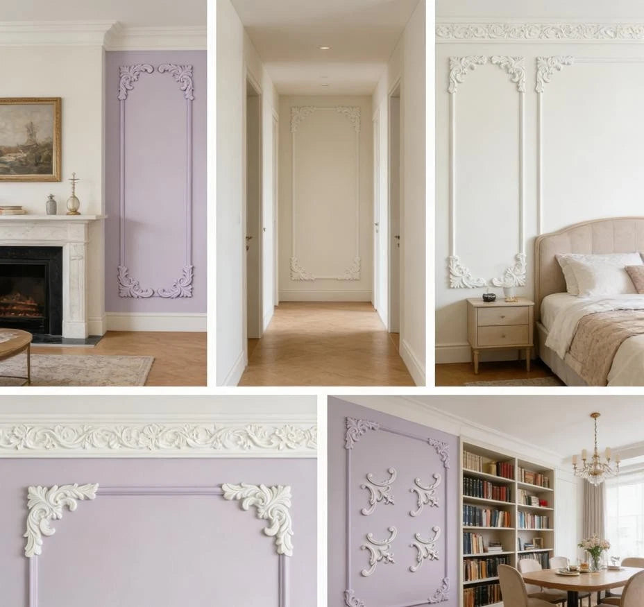 Set of 4 Wall Corner Molding for Fleur De Lis Embellishment