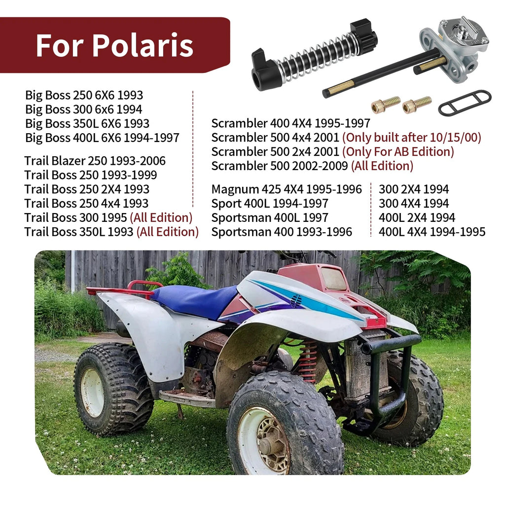 Aluminum Fuel Valve Petcock for Polaris Trail Boss 250 300 350L Trail Blazer 250 (1990–2006)