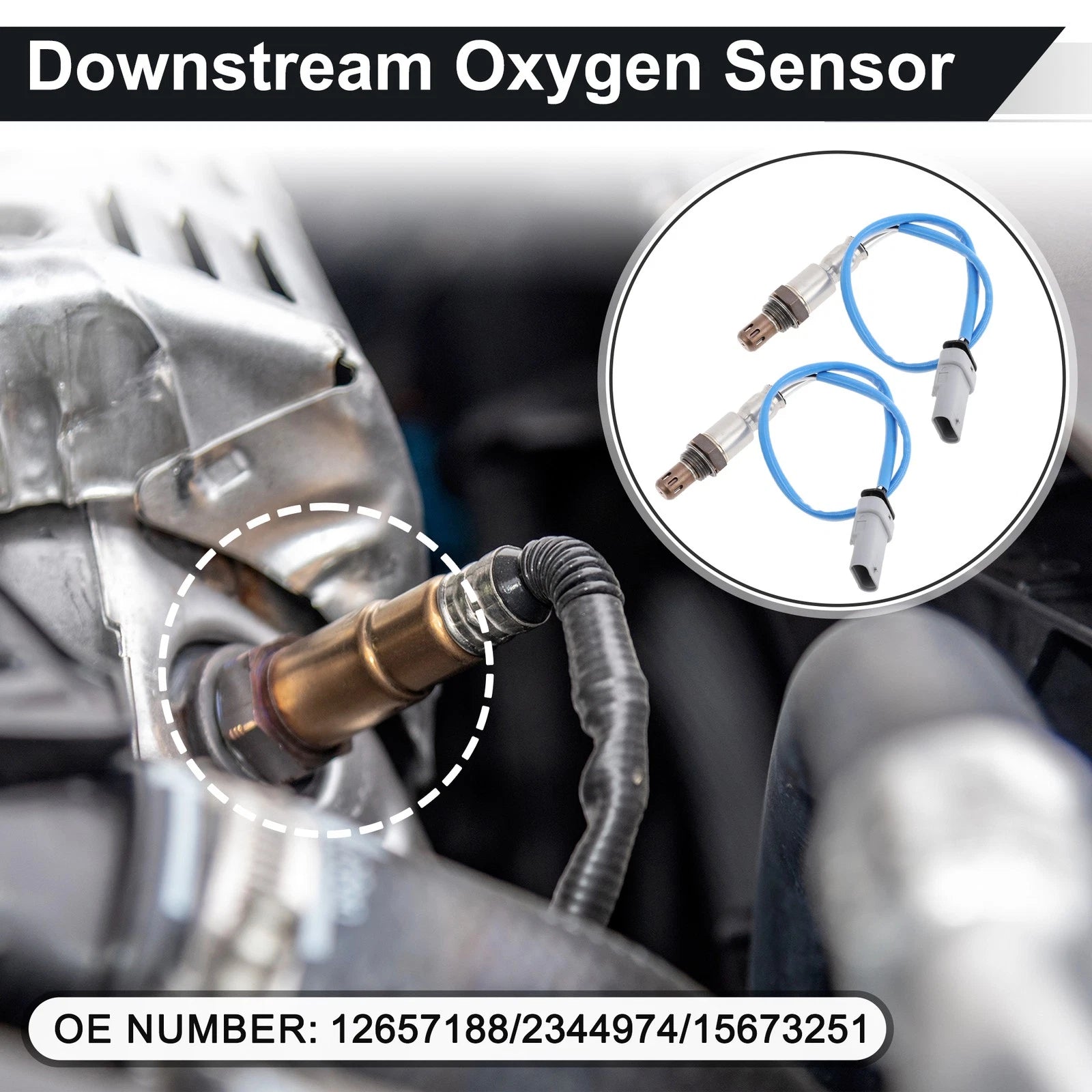 Downstream Oxygen Sensor for Chevrolet Silverado 1500 (2014–2017) 2 Pcs