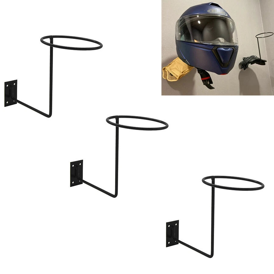 3X Helmet Wall Mount Hanger Hook for Motorcycle Bicycle