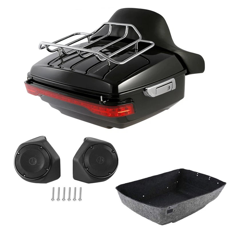LED Light Speakers Backrest Rack for Harley Electra Glide (2014–2026)