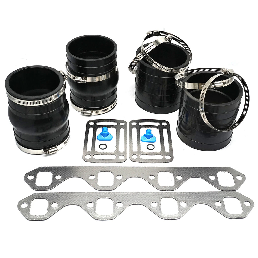 Exhaust Manifold Bellow Hose Kit W/Gasket for OMC 5.0 5.8L V8 (1986–1995)
