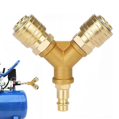 Dual Tool Connection Air Compressor for Compatibility with Air Hose Extensions