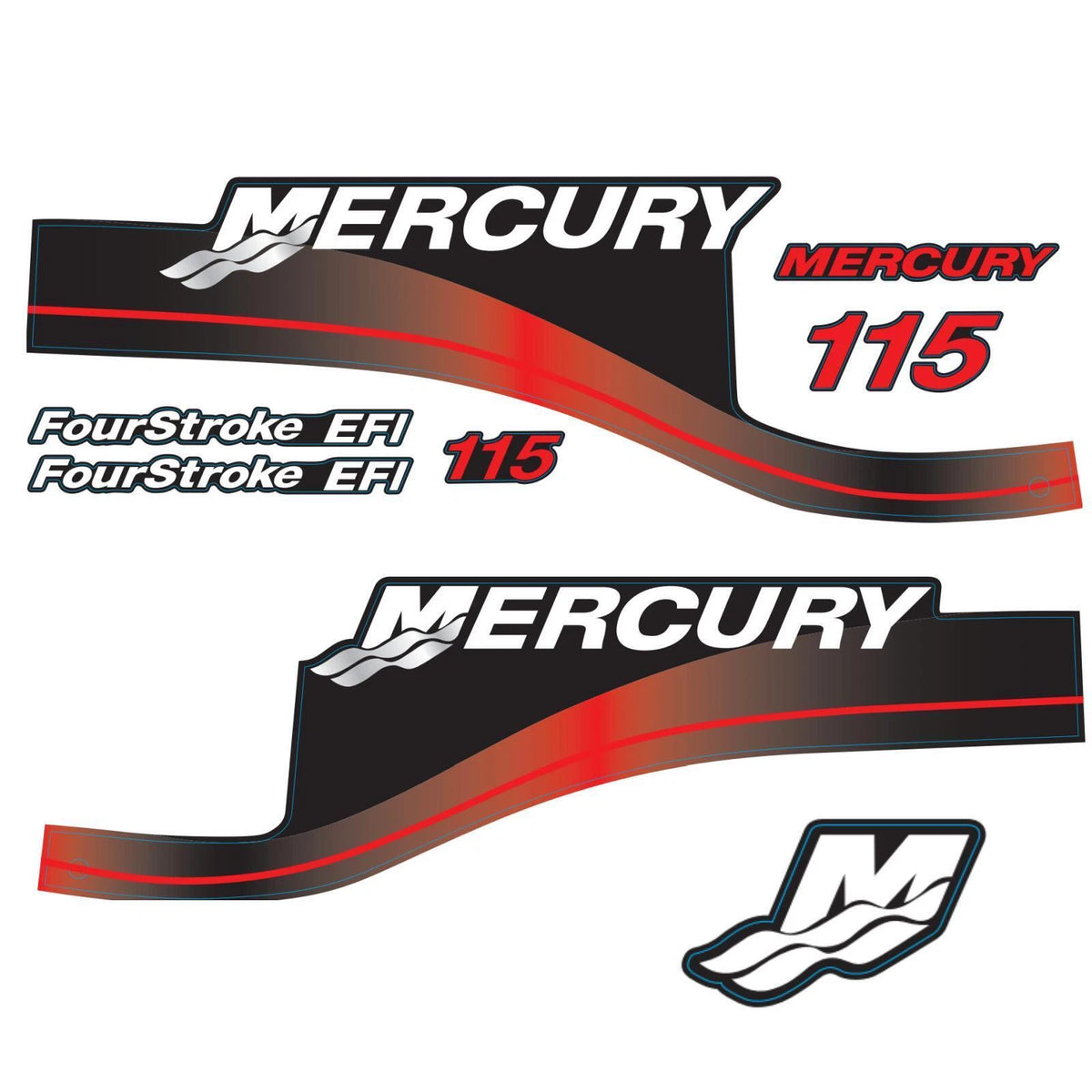 Decals Sticker for Mercury Outboard 115hp EFI 4-Stroke (37-881649A01)