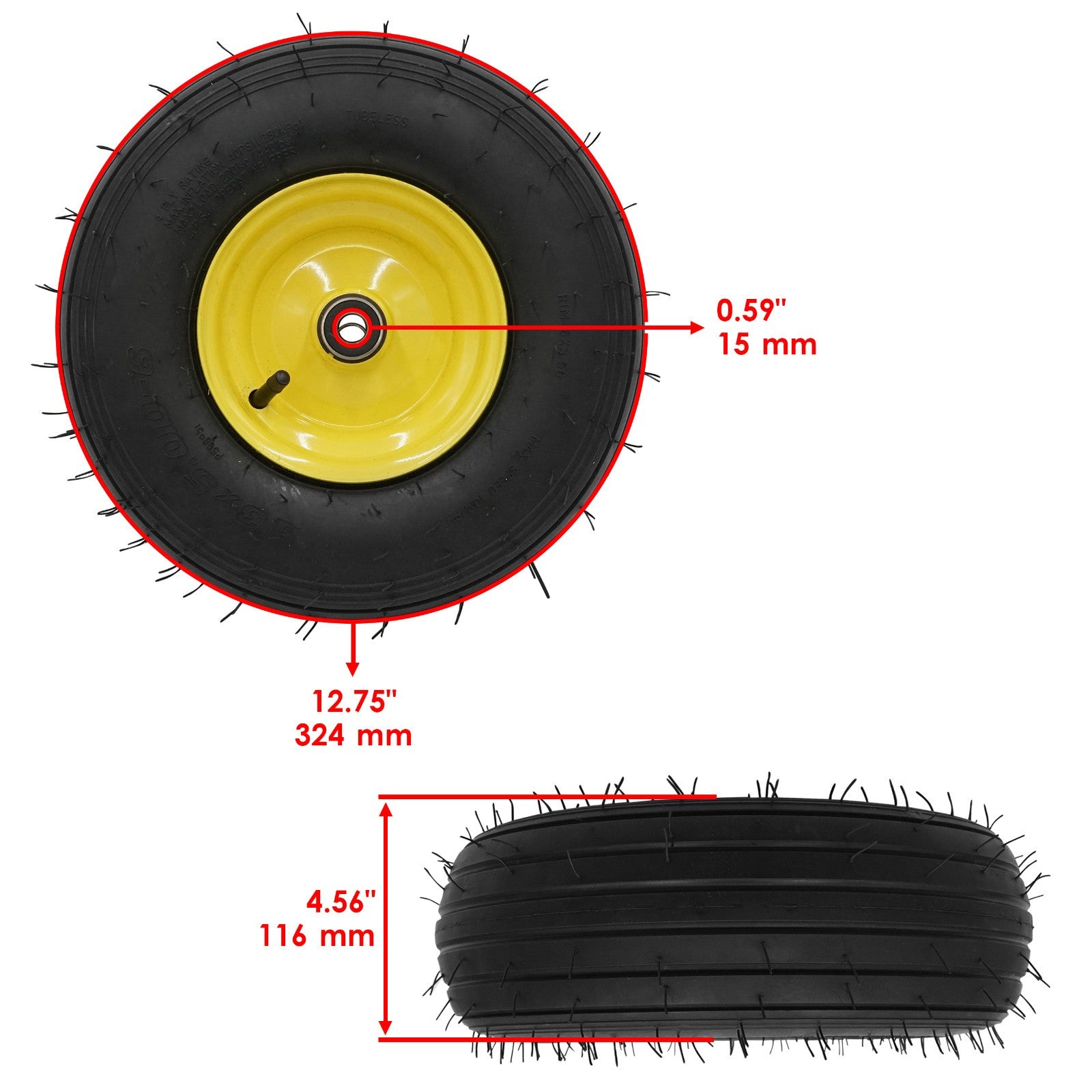 Front Wheel and Tire with Sleeve for John Deere SST15 SST16 (2012–2020)