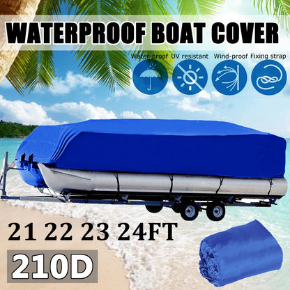 Fishing Ski Pontoon Boat Cover for Neverland 21-24ft (Waterproof, UV, Dust, Rain)