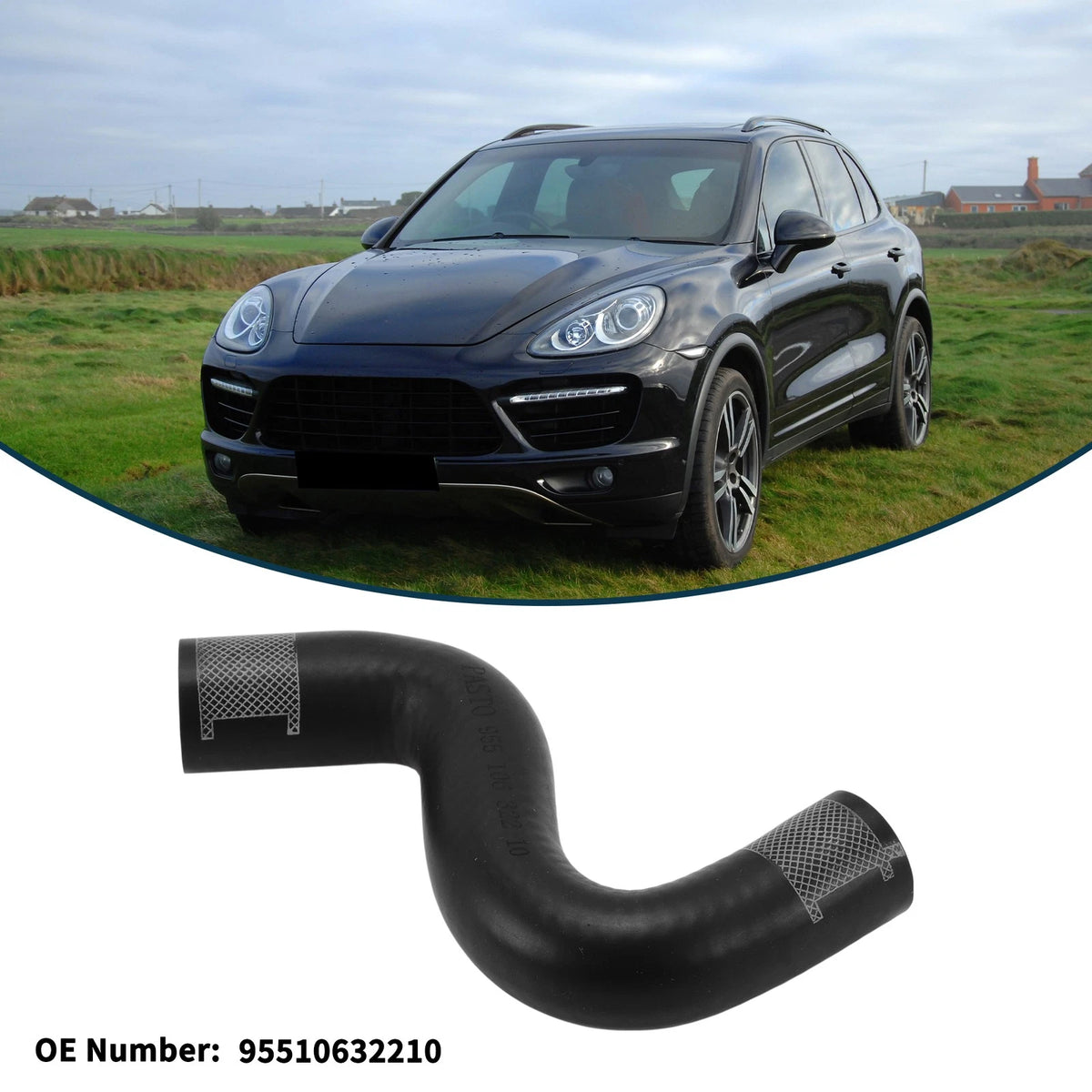 Radiator Hose for Porsche Cayenne (2009) No. 95510632210 Rubber