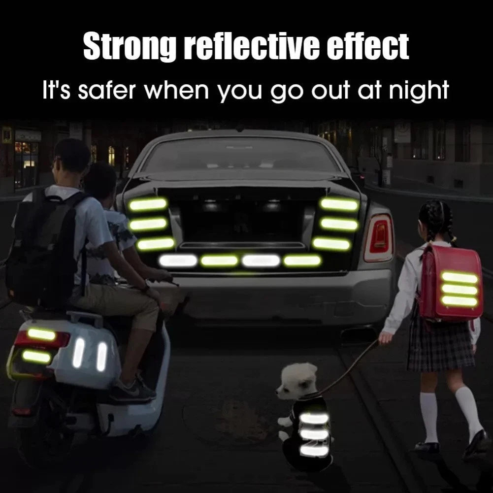 Set of 10 Waterproof Reflective Stickers for Traffic Safety