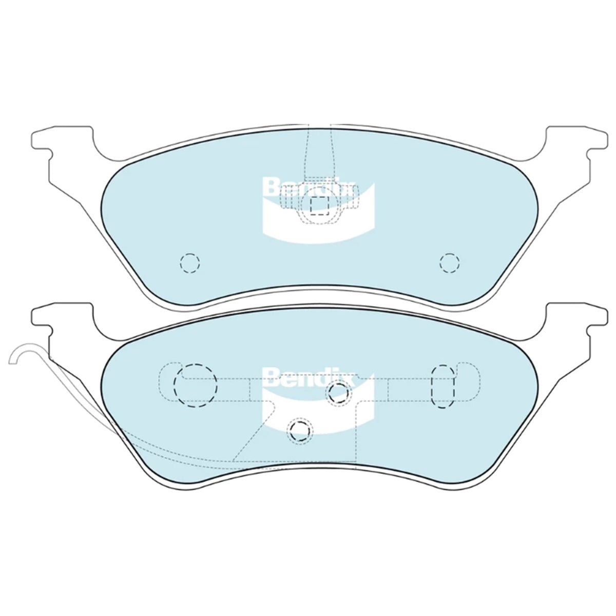 Set of 4 Bendix Rear Disc Brake Pads for Jeep Cherokee KJ (2001–2008)
