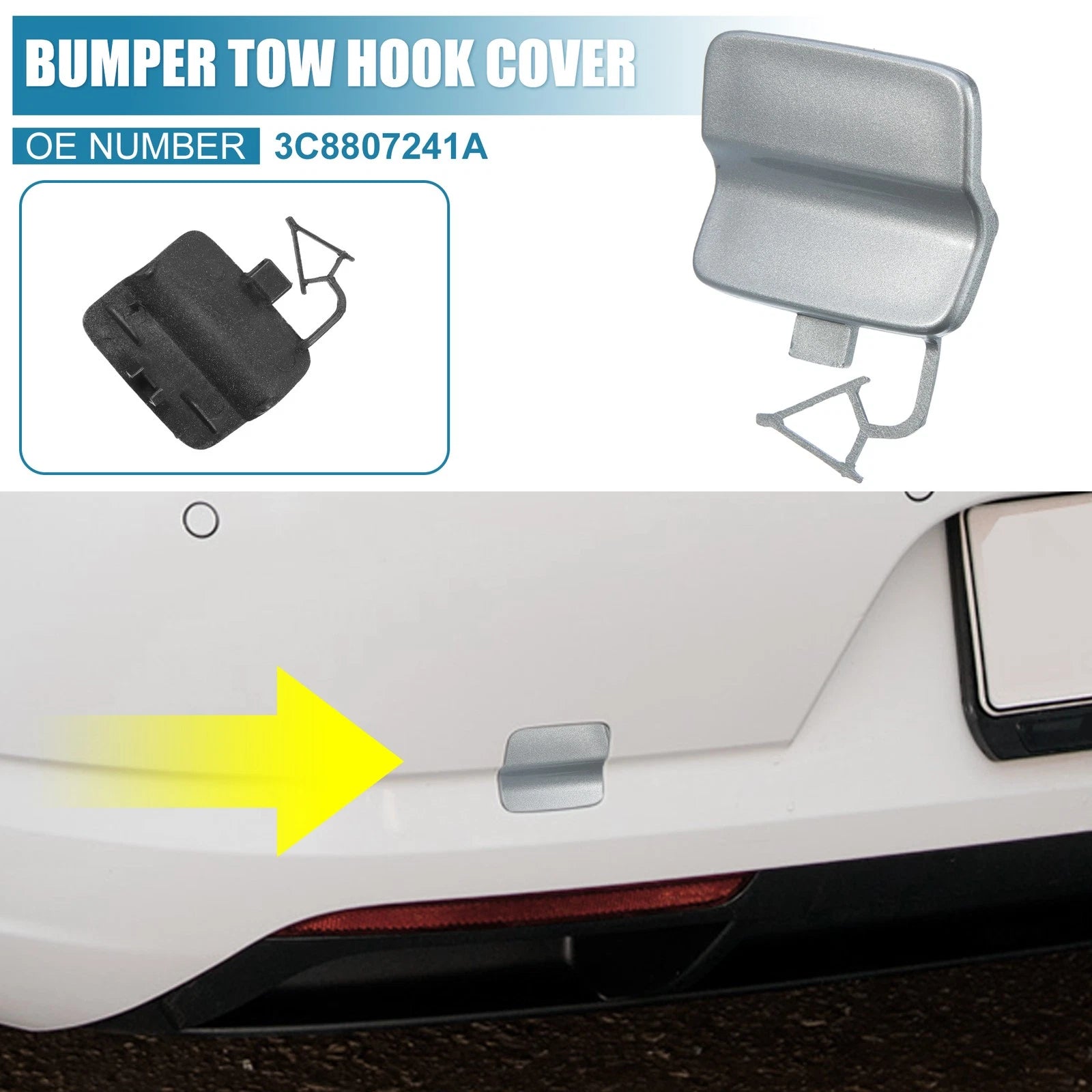 Rear Bumper Tow Hook Cover Replacement for Volkswagen Passat CC (2013–2017)