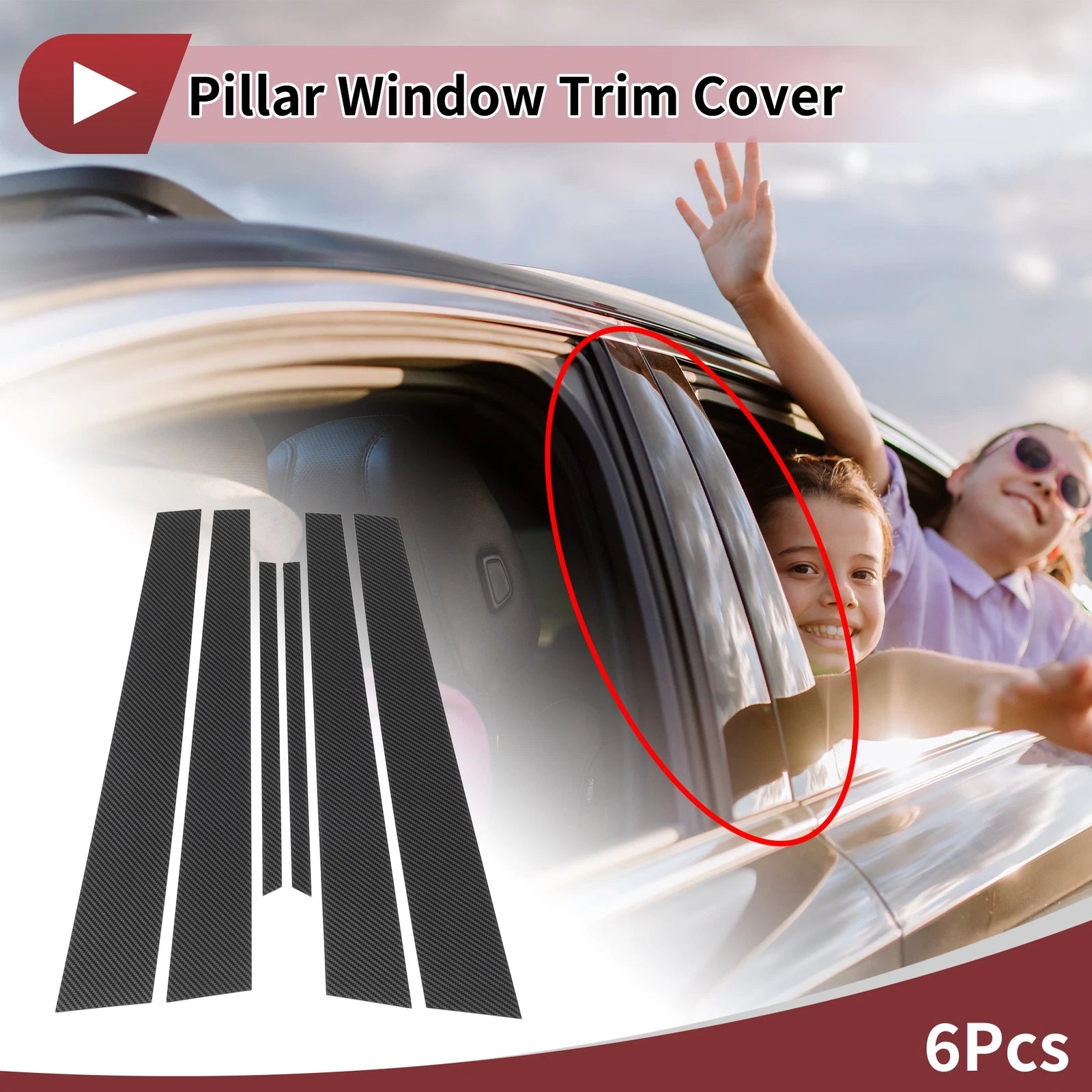 Door Pillar Window Trim Left Right Front Rear Kit for Mitsubishi Lancer (2002–2007)