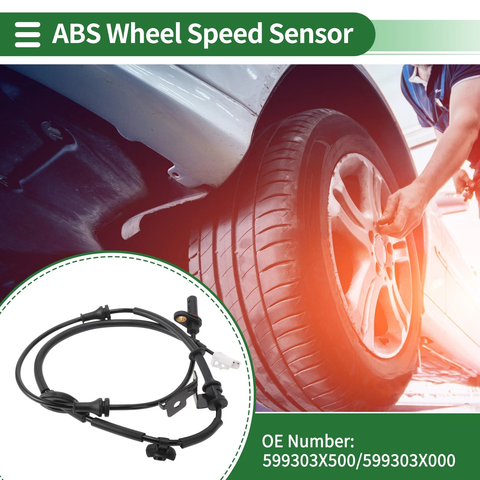 ABS Wheel Speed Sensor Front Left Replacement for Hyundai Elantra (2013–2014)