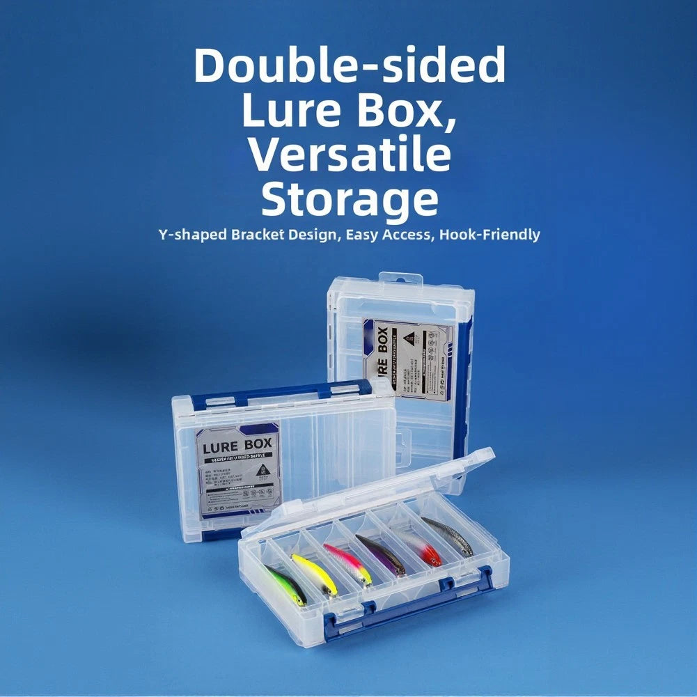 Fishing Lure Box Double Sided Transparent 12 Grids Rust Proof Storage