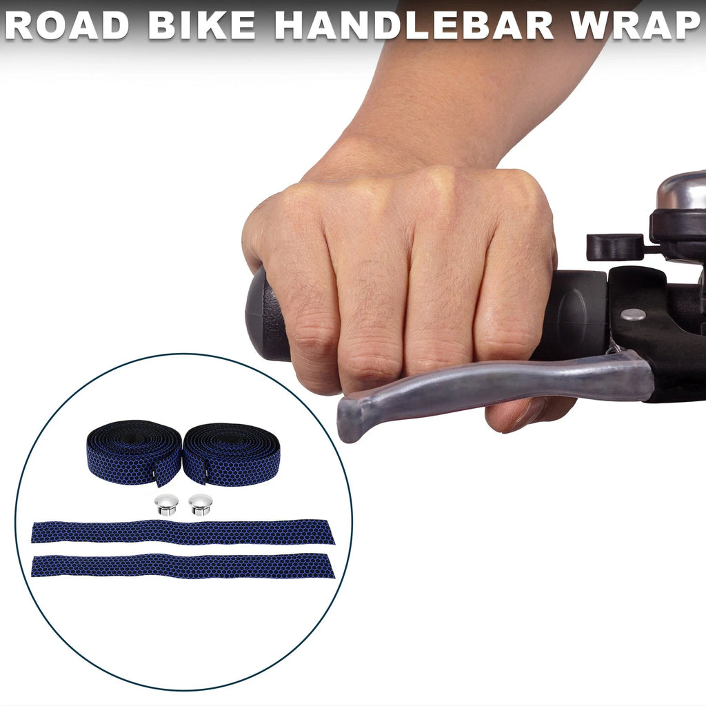 Handlebar Grip Tape Plaid Pattern Replacement for Bike Bicycle (Blue) (1 Pair)