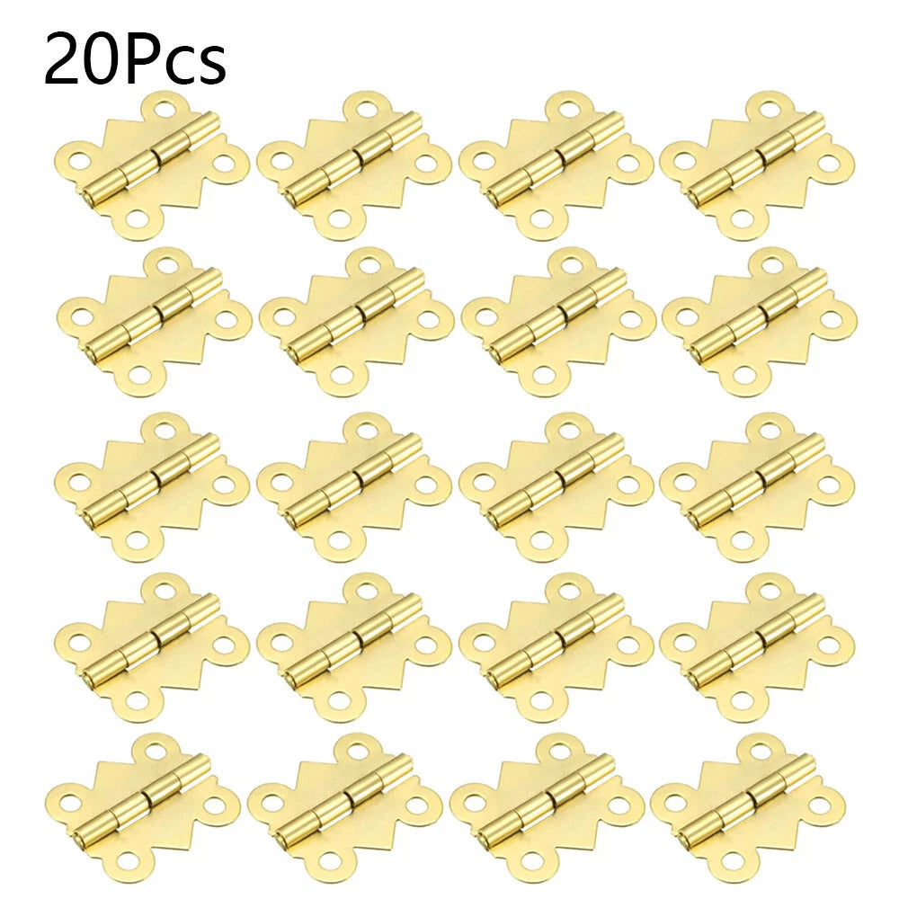 20Pcs Mini Hinge for Jewelry Chest Dollhouse Wine Music Box (No Year)