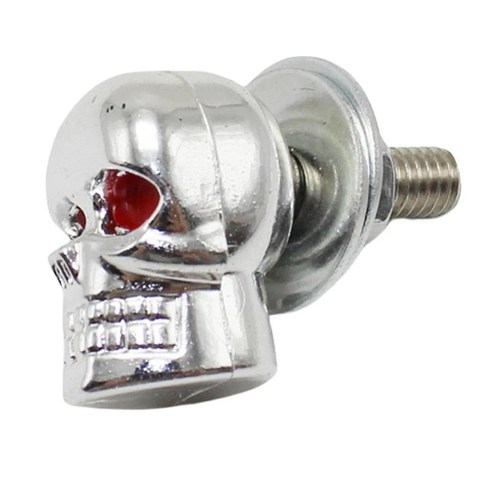 Motorcycle License Plate Bolts with Skull Design Compatible with 6mm Bolts