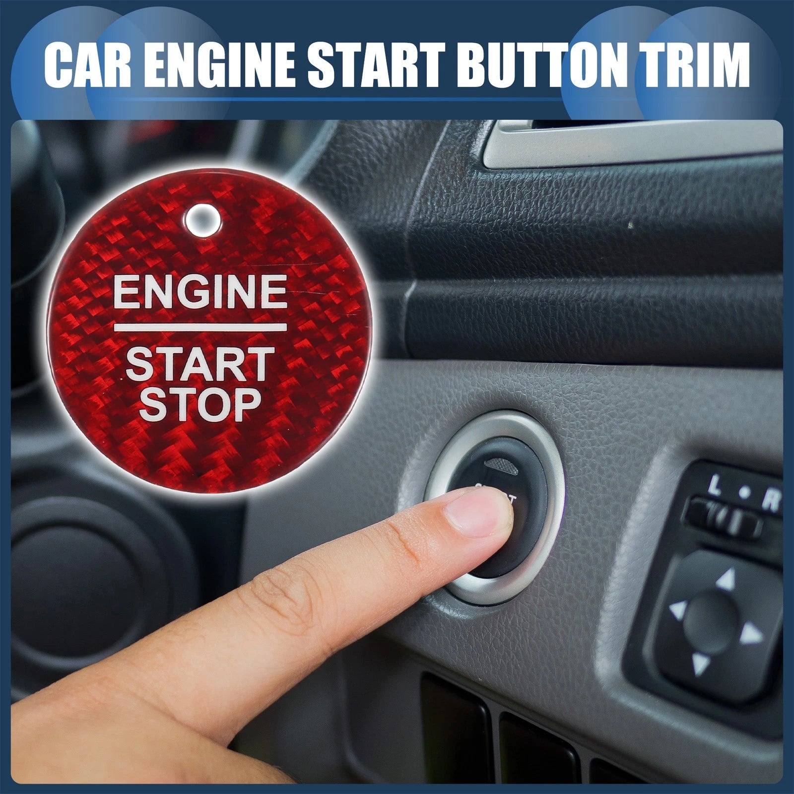 Engine Start Stop Button Cover for Ford (Red)