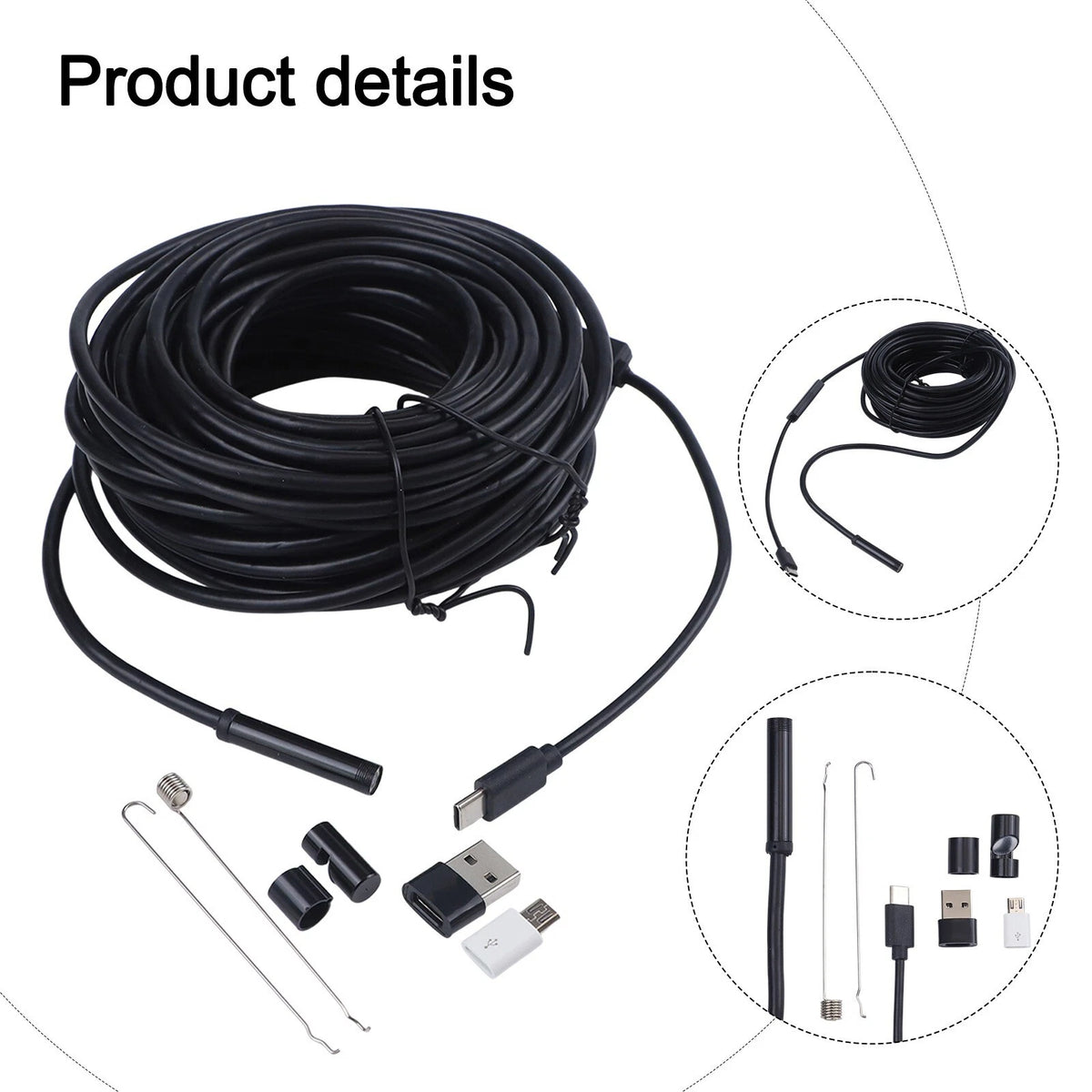 Pipe Inspection Camera for Sewer Drain Cleaning (15m/50 Ft) Waterproof