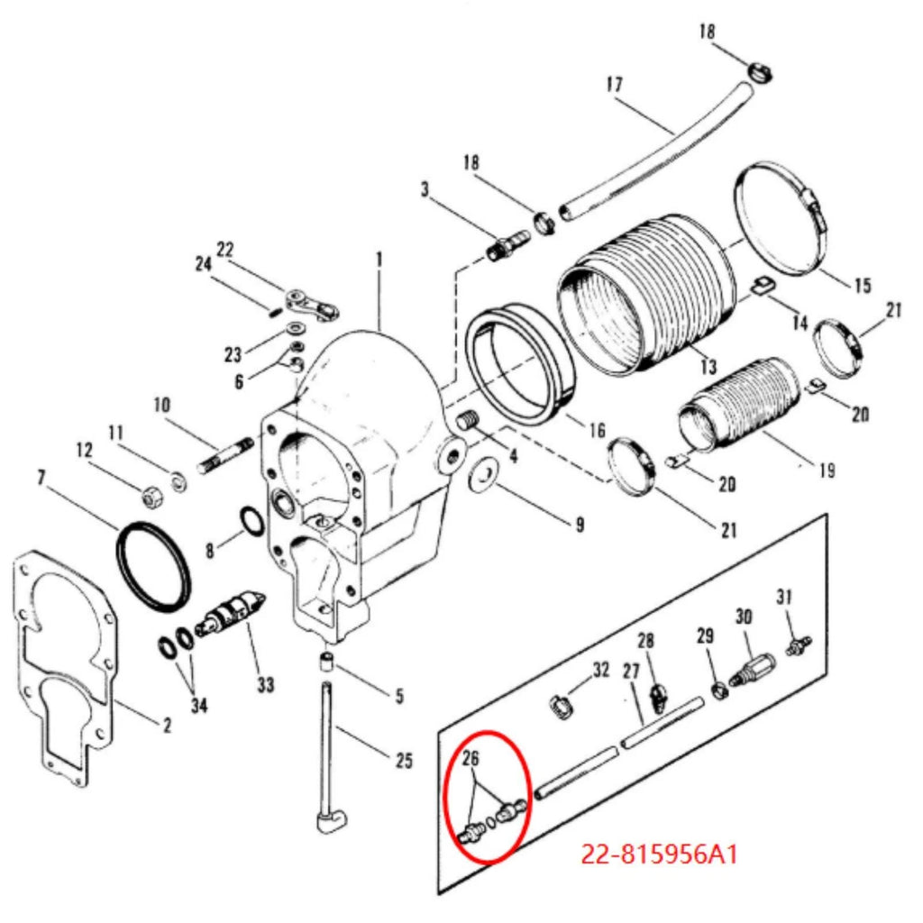 Coupling Connector Kit for MerCruiser Alpha Gen2 (22-815956A1)