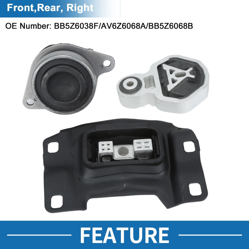 Engine Motor Trans Mount Set for Ford Explorer 2.0L 2.3L (2012–2019)