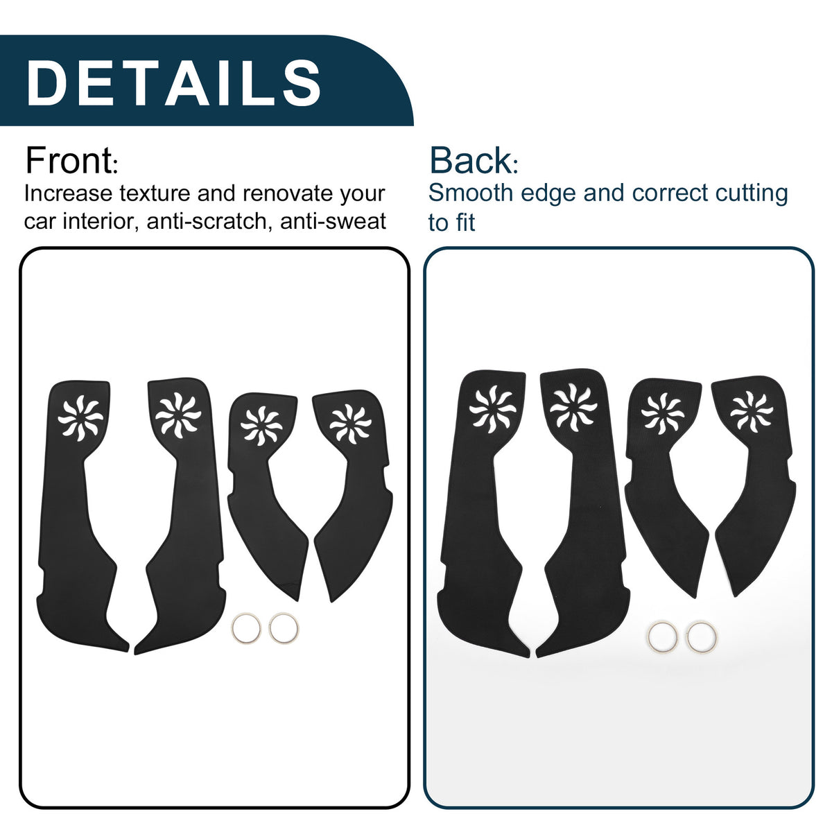Door Anti Kick Pad Sticker Protector for Volkswagen Passat 2019 Black 1 Set