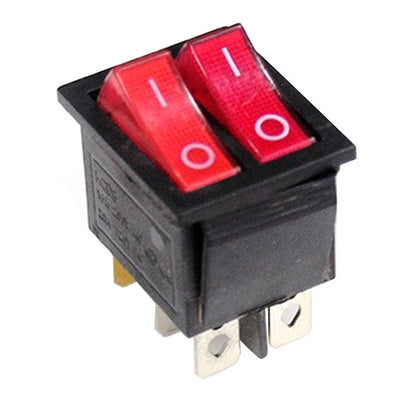 Dual DPDT Rocker Switch 6 Pin 2 Position for Electrical Devices