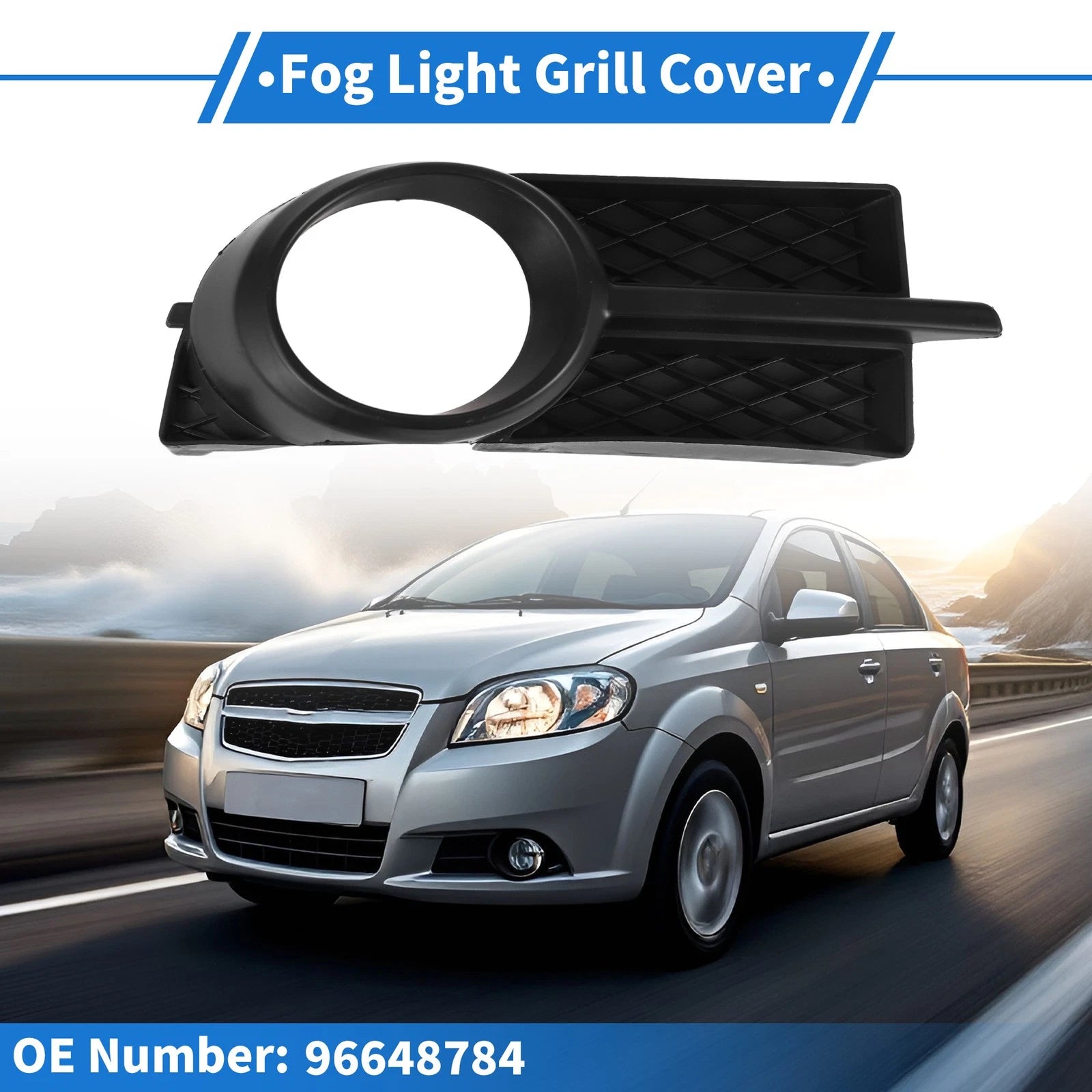 1 Pcs Front Right Fog Light Grill Replacement for Chevrolet Aveo (2007–2011)