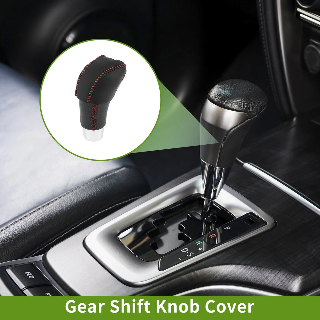 Gear Shift Knob Cover Replacement for Lexus RX350 (2023–2024) Black Red Leather
