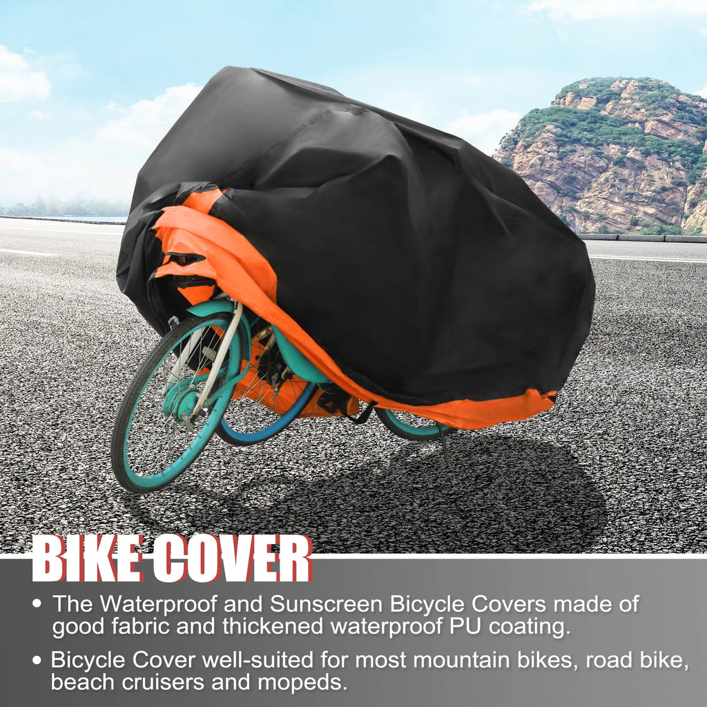 Waterproof Bike Cover XL Protector for 2 Mountain Bikes (Orange)
