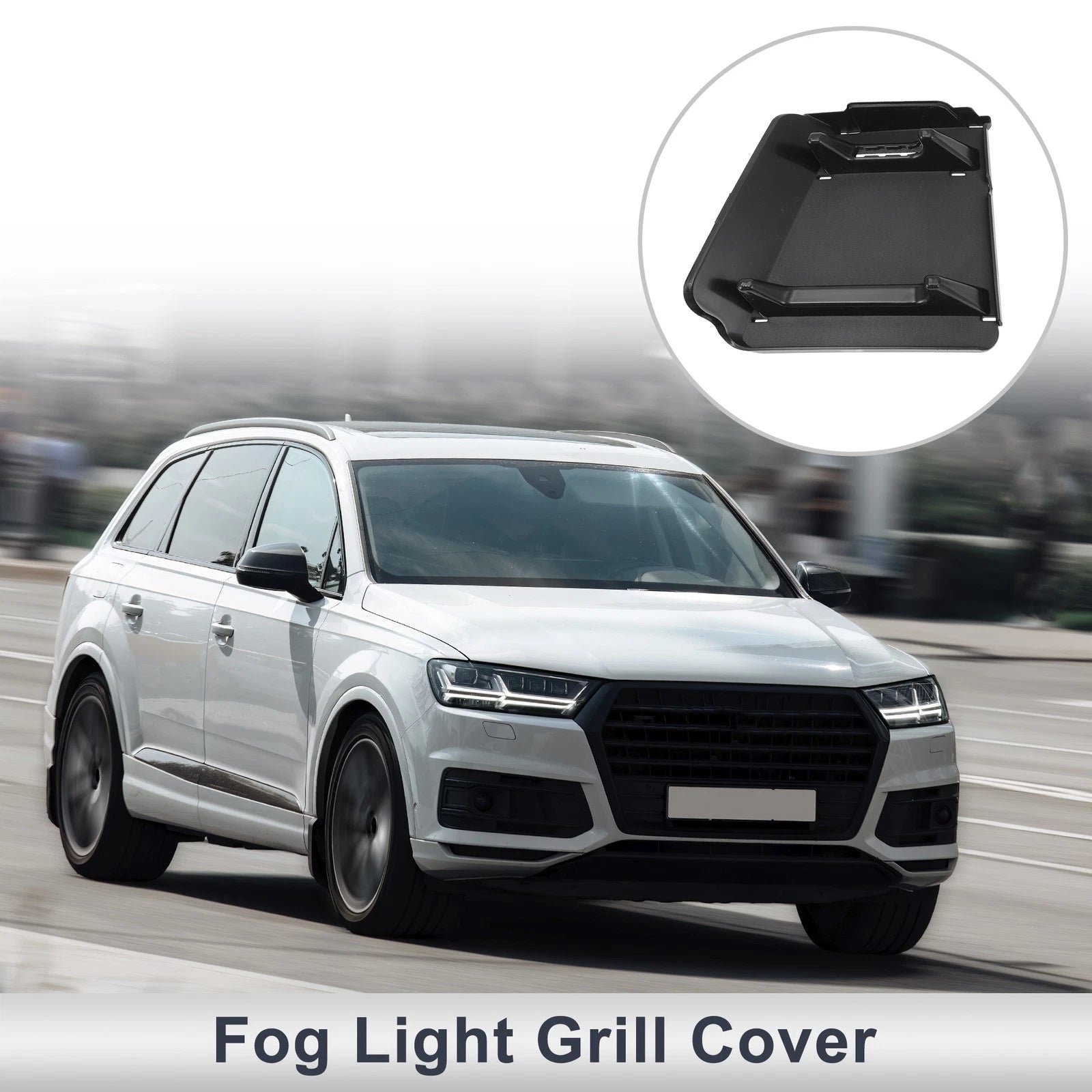 Front Left Fog Light Grill ABS Black Replacement for Audi Q7 (2016–2019)