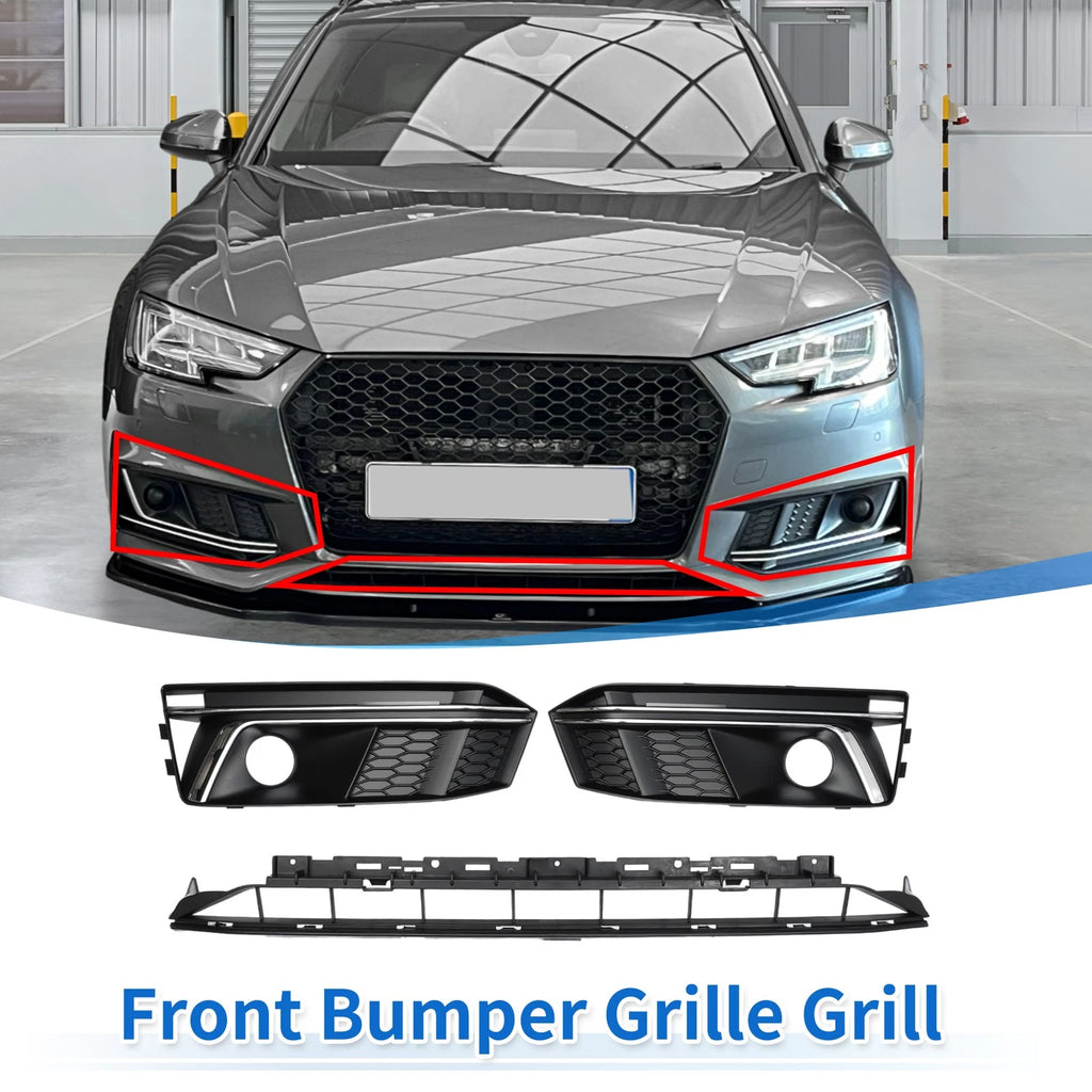 Front Lower Bumper Grille Grill for Audi A4 B9 2016–2018 Sport Style