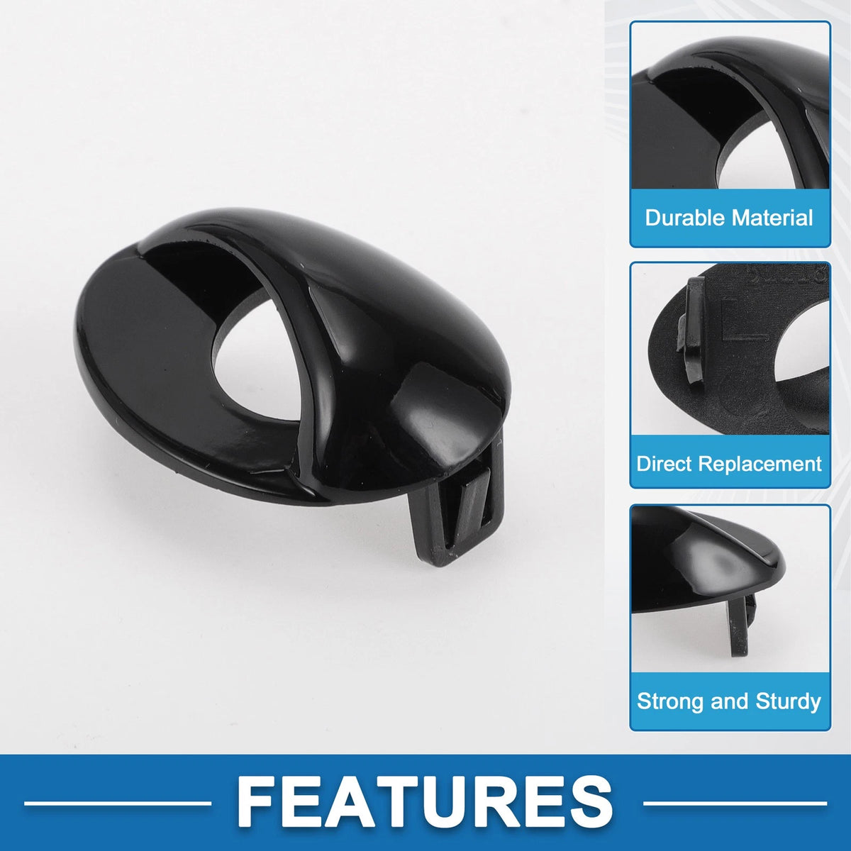 Front Left Bumper Headlight Washer Nozzle Cover for BMW M3 (2008–2013) Gloss Black