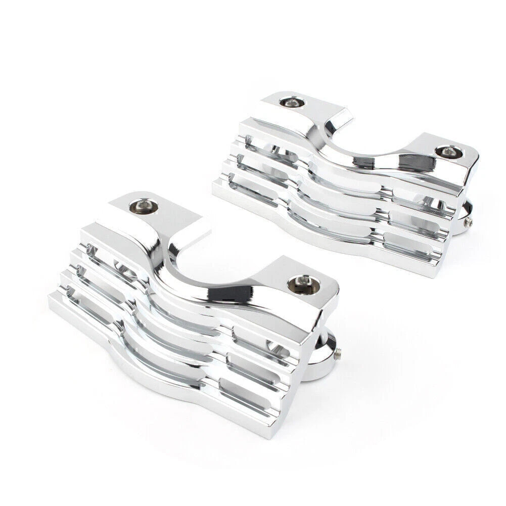 CHROME FINNED SLOTTED HEAD BOLT SPARK PLUG COVERS FOR HARLEY TOURING